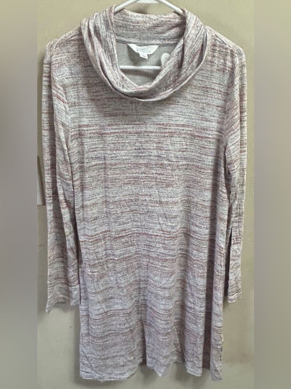 Light Heathered Pink Cowl Neck Sweater Tunic